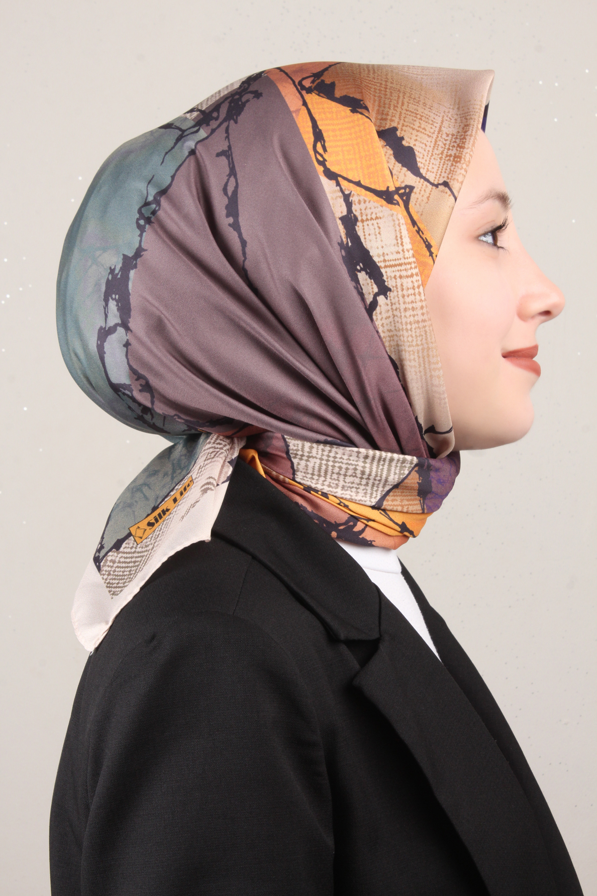 Silk Life Lotus Eşarp 4124-8 Turuncu