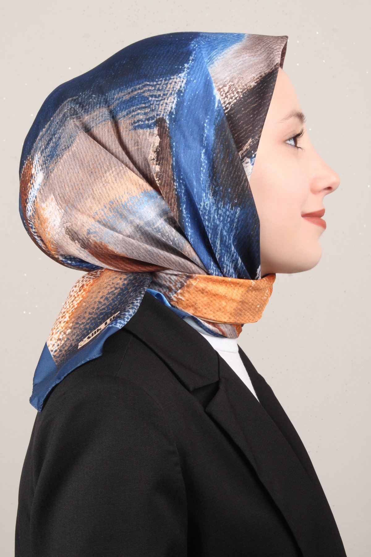 Silk Life Lotus Eşarp 4125-1 Lacivert