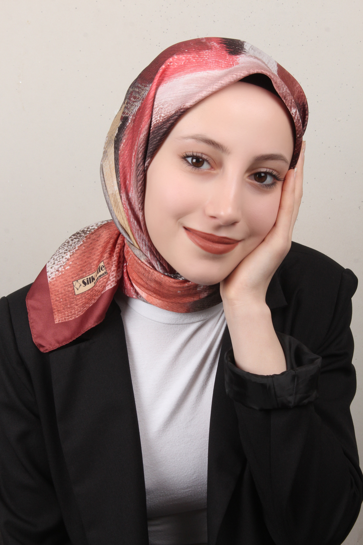 Silk Life Lotus Eşarp 4125-2 Taba