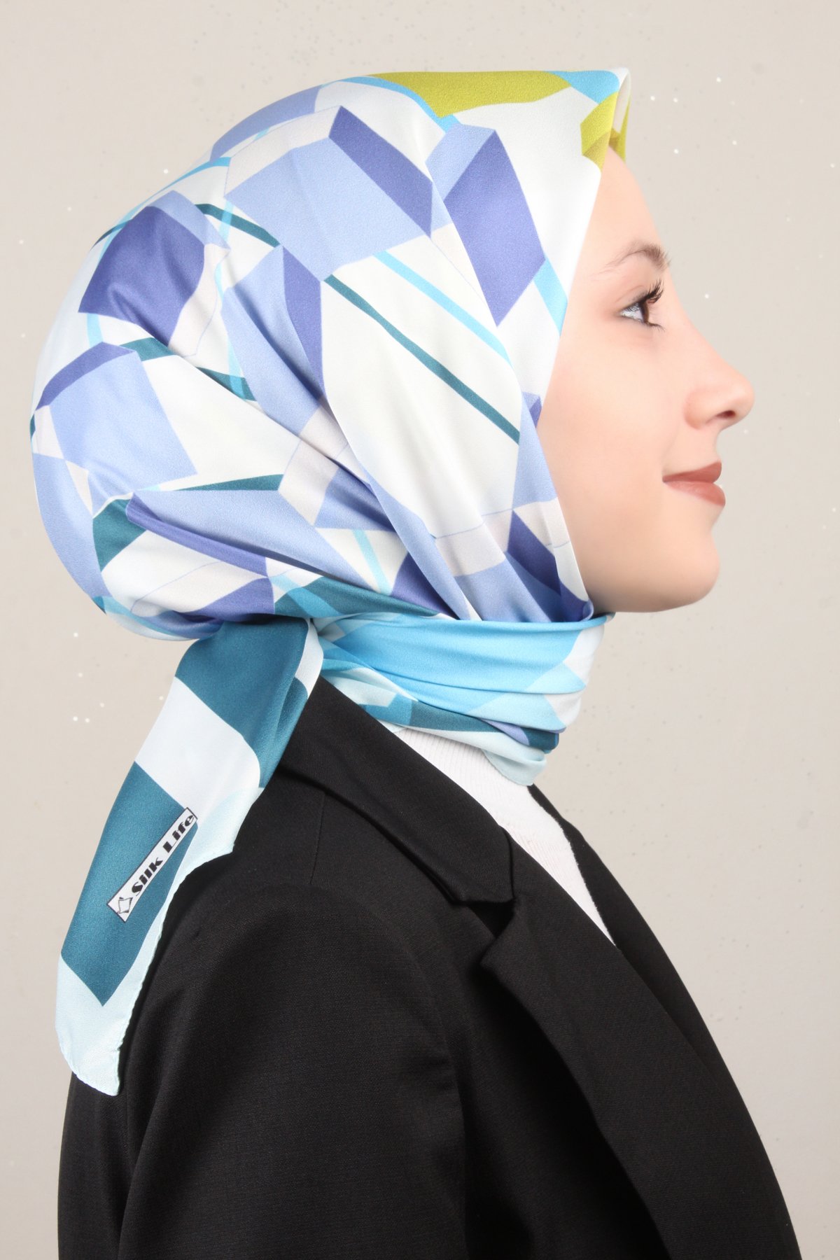 Silk Life Lotus Eşarp 4126-1 Turkuaz