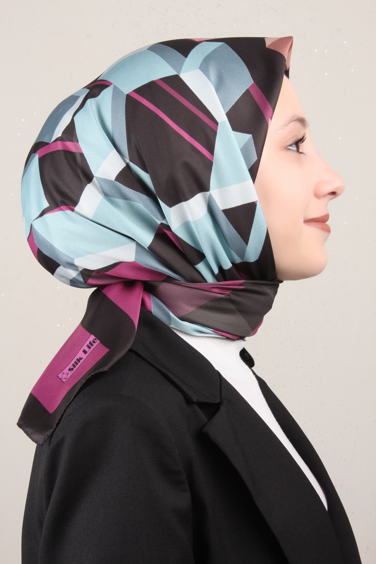 Silk Life Lotus Eşarp 4126-3 Siyah