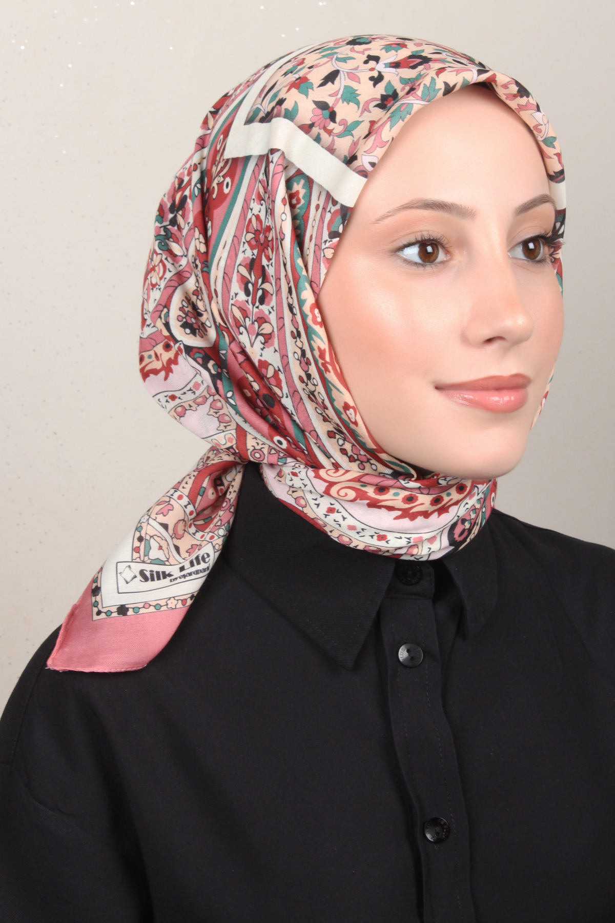 Silk Life Lotus Eşarp 4127-10 Gül Kurusu 