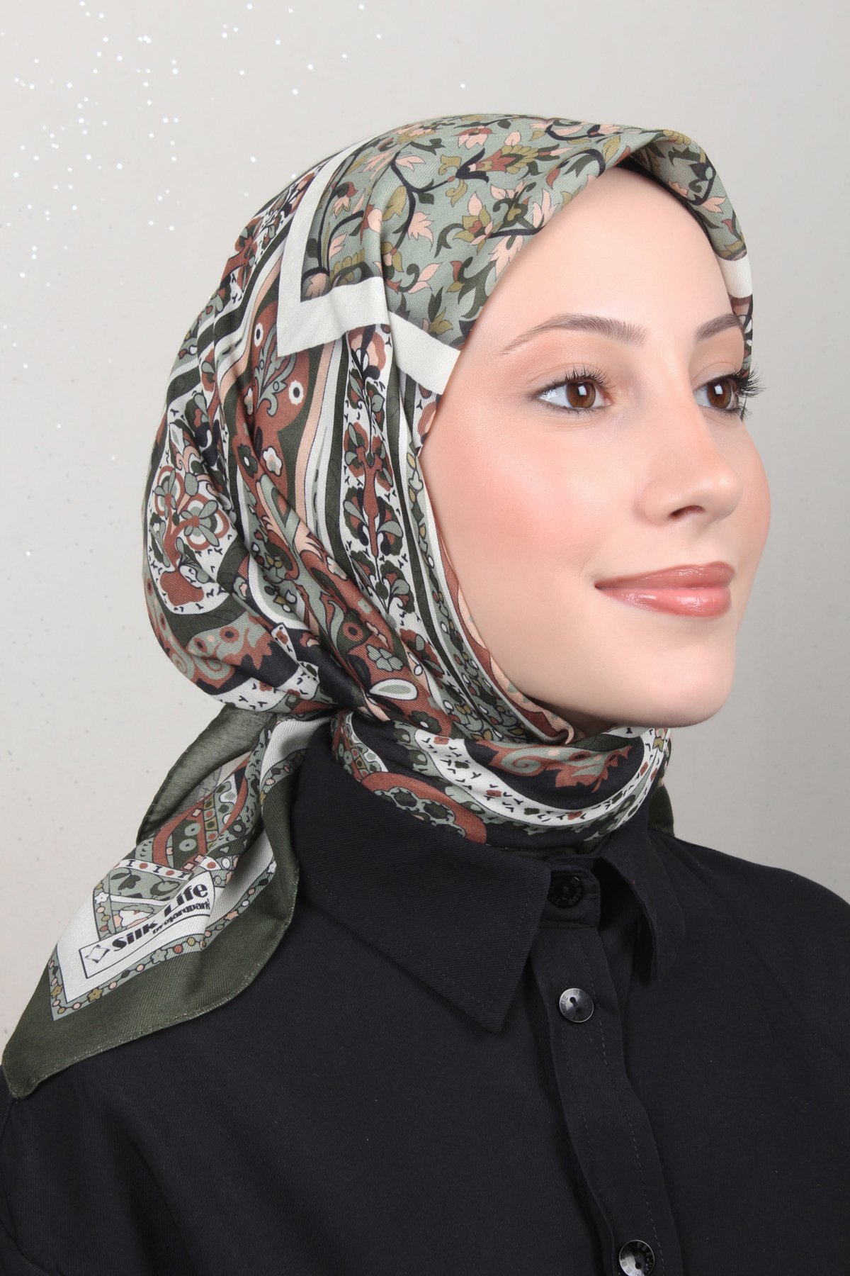 Silk Life Lotus Eşarp 4127-2 Haki 