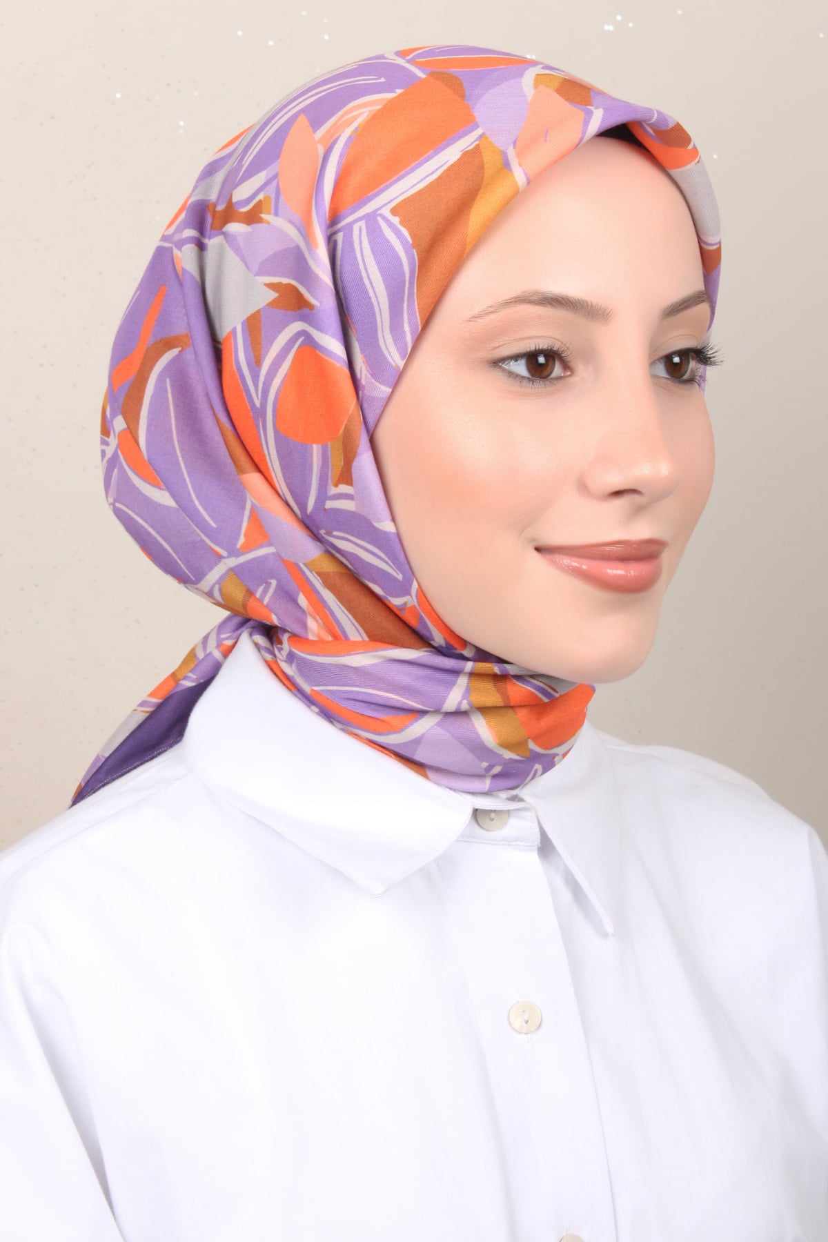 Silk Life Lotus Eşarp 4128-2 Mor