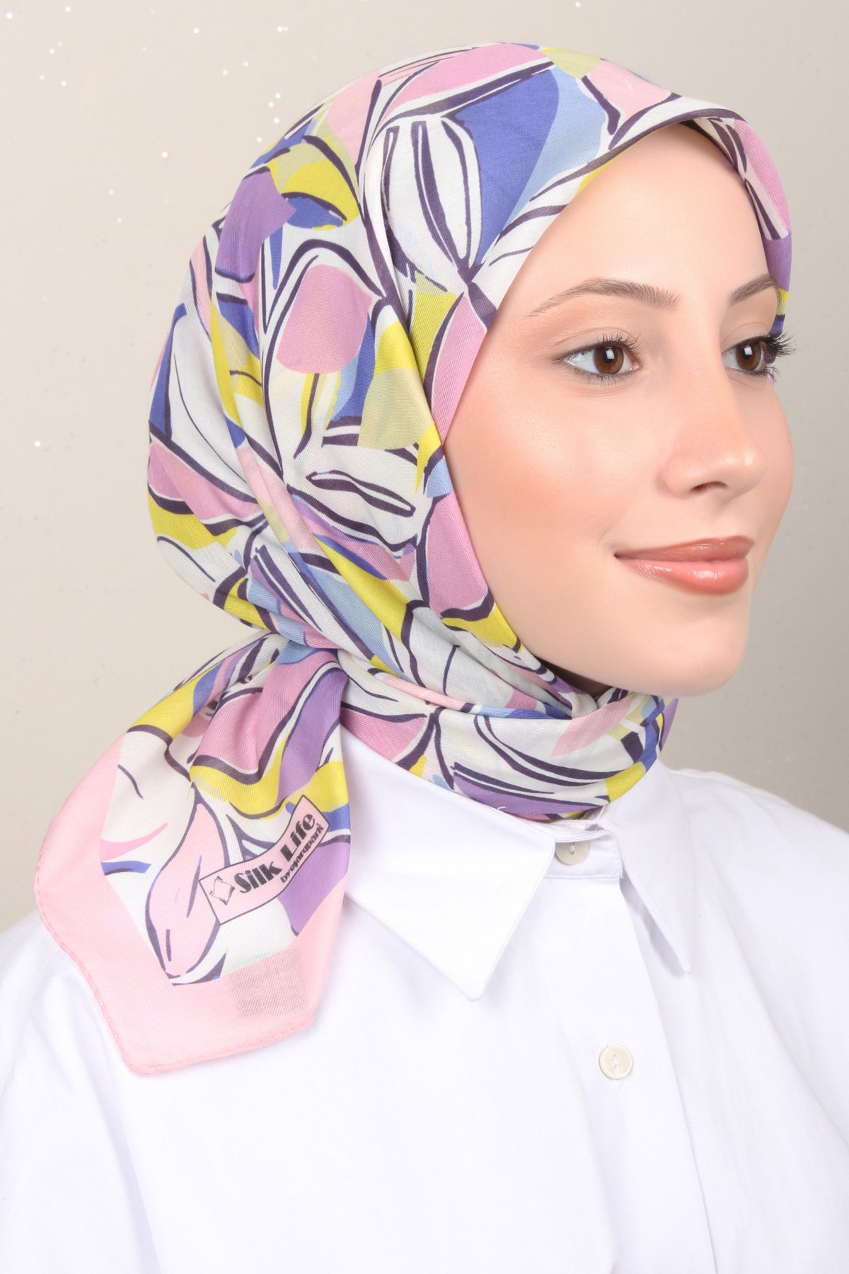 Silk Life Lotus Eşarp 4128-4 Toz Pembe 