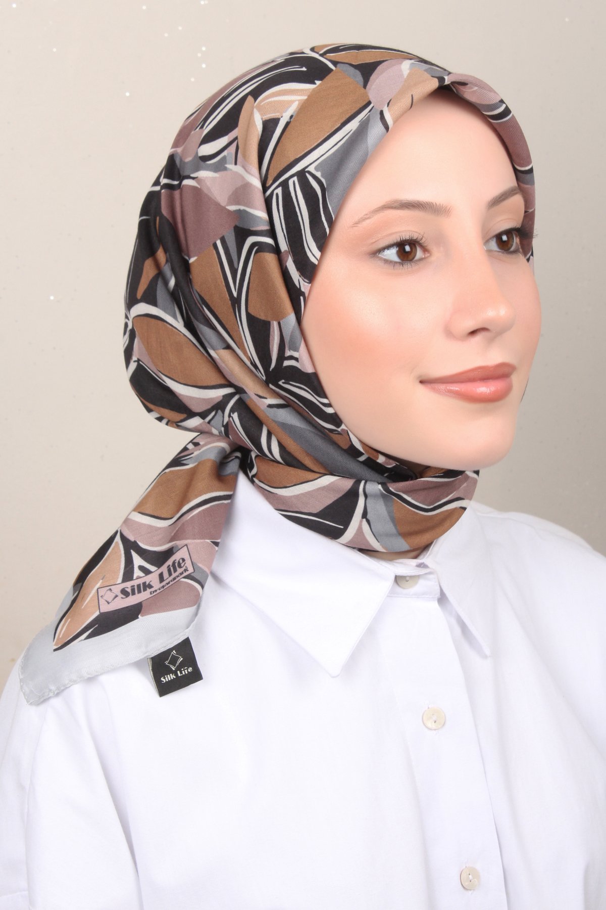 Silk Life Lotus Eşarp 4128-6 Gri 