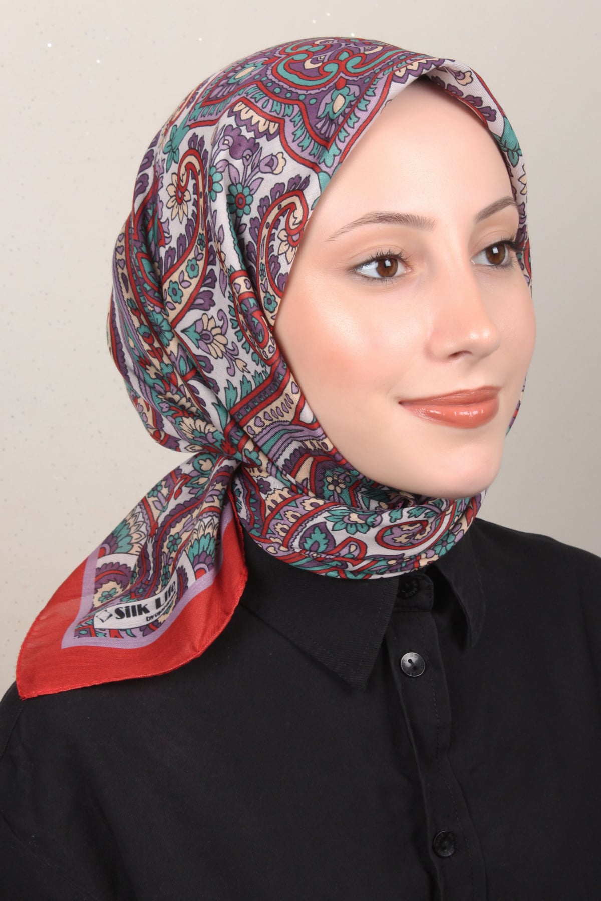 Silk Life Lotus Eşarp 4130-4 Kırmızı