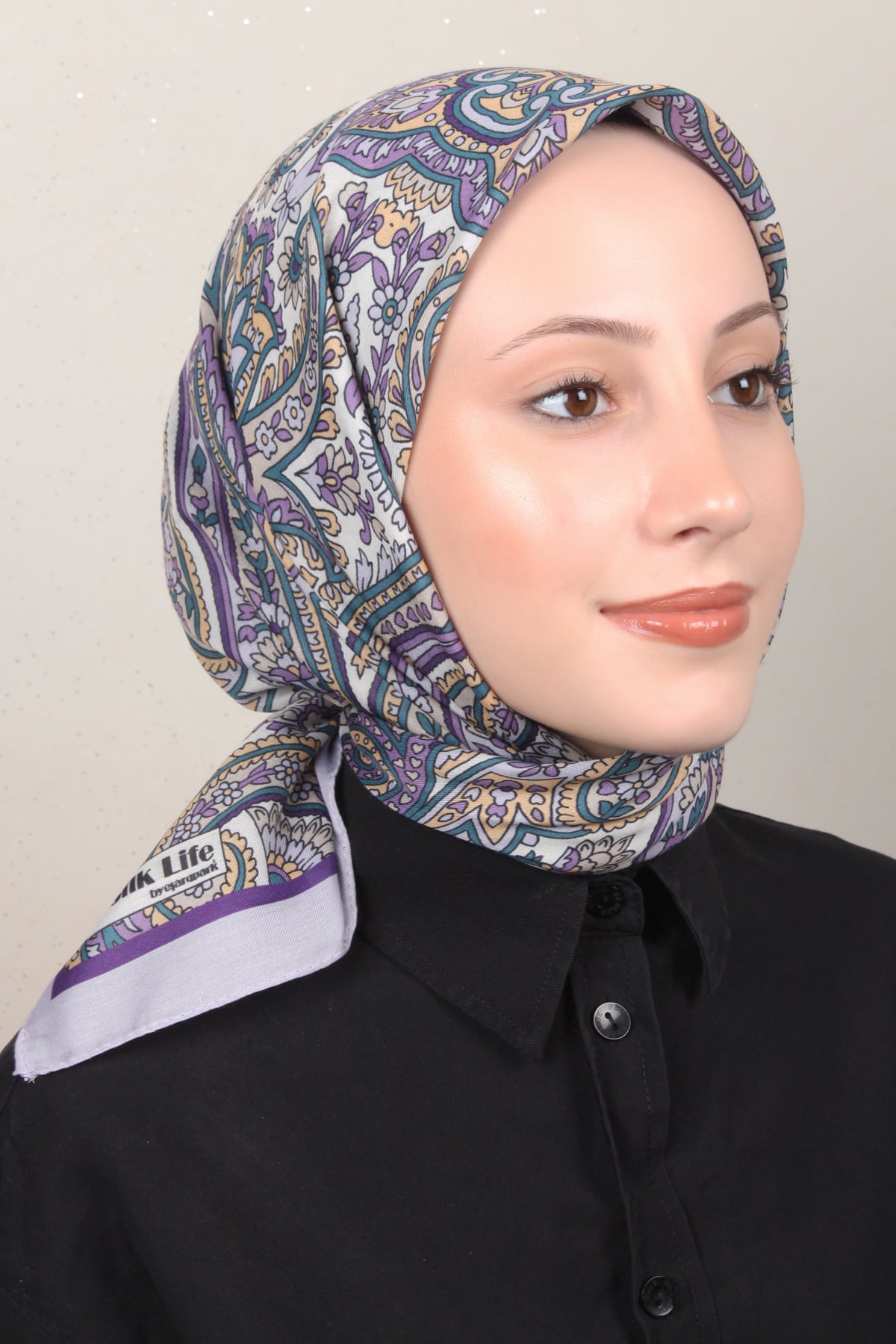 Silk Life Lotus Eşarp 4130-7 Lila