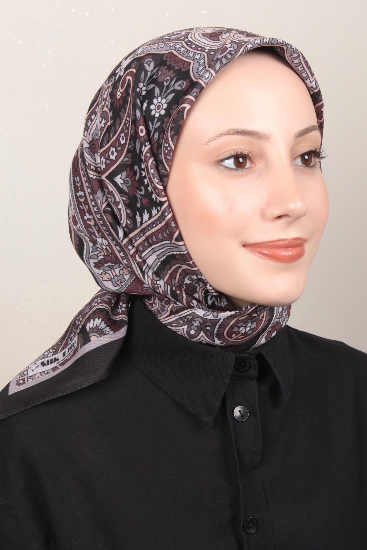 Silk Life Soft Pamuk Eşarp 4130-12  Siyah 