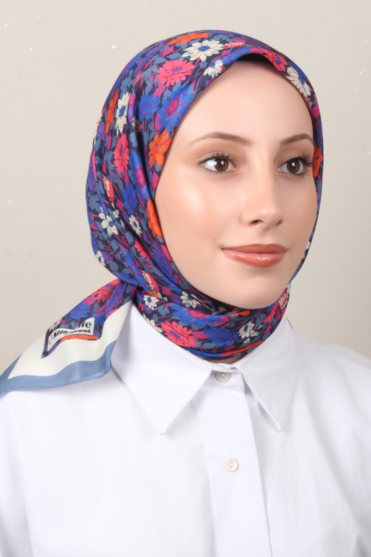 Silk Life Soft Pamuk Eşarp 4132-12 İndigo