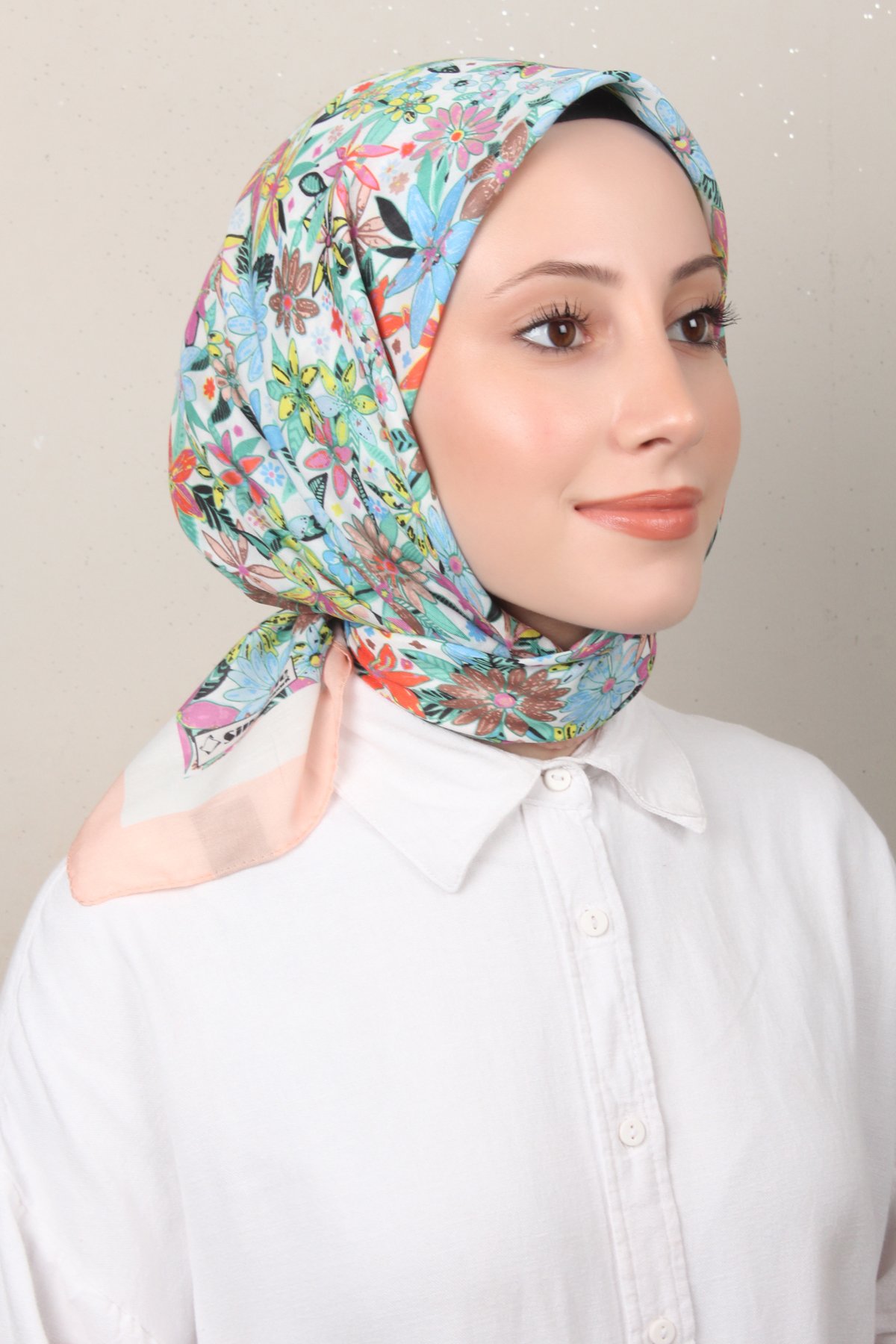 Silk Life Soft Pamuk Eşarp 4133-10 Somon 