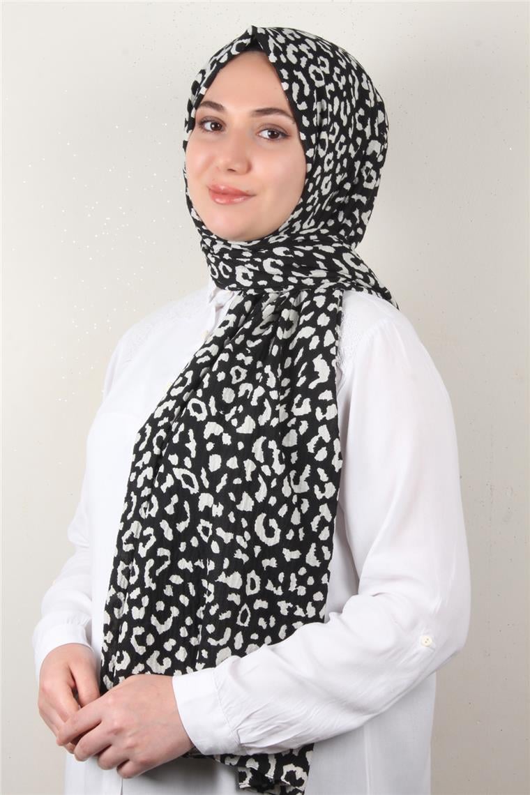 Soft Touch Şal 2744-16 Siyah-Beyaz