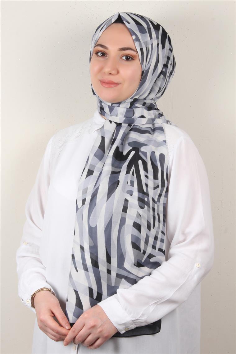 Soft Touch Şal 2750-15 Gri-Siyah