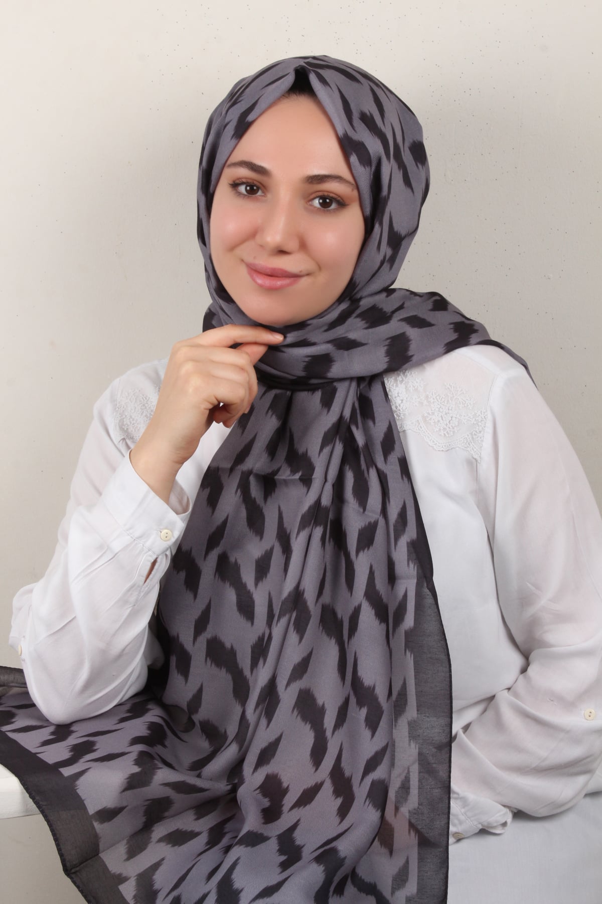 Soft Touch Şal 2776-15 Siyah-Füme