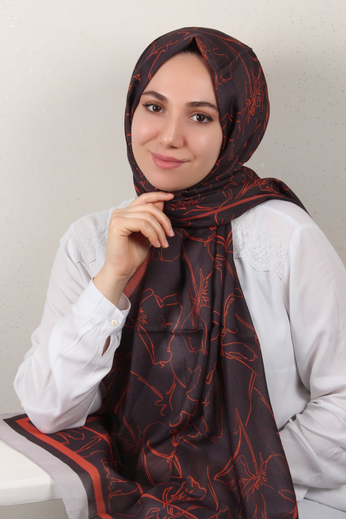 Soft Touch Şal 2777-10 Antrasit-Kiremit