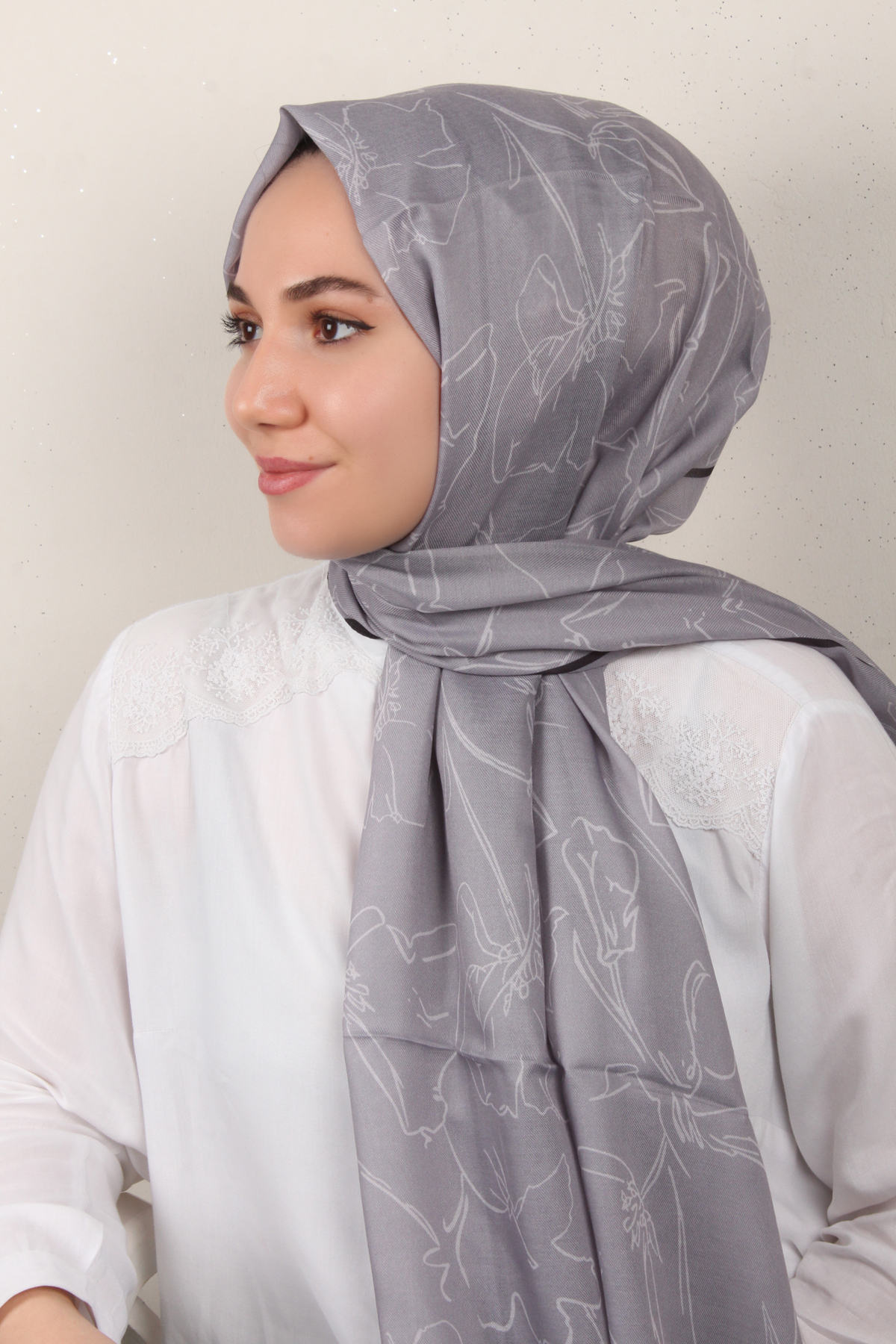 Soft Touch Şal 2777-18 Gri-Siyah