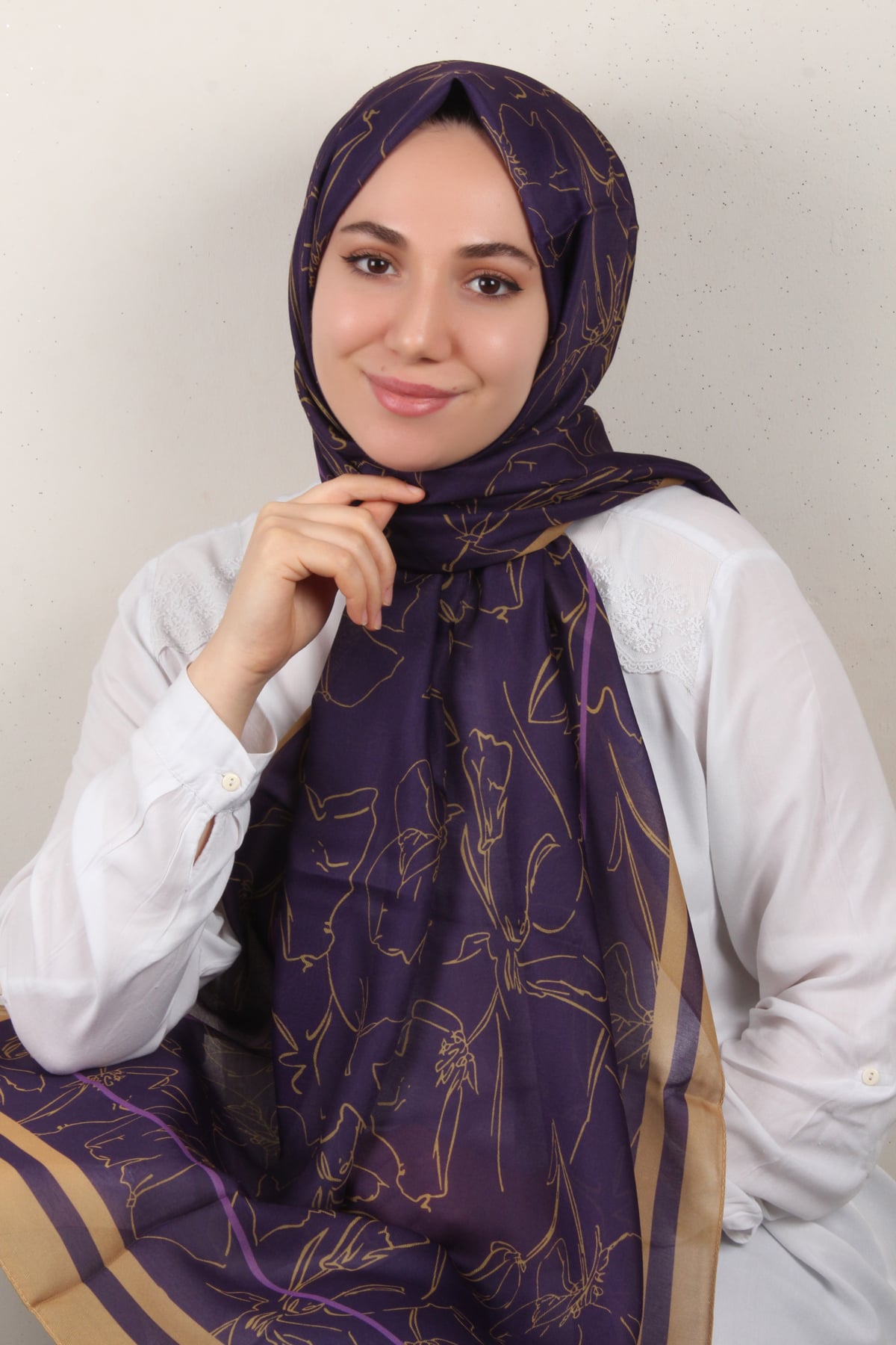 Soft Touch Şal 2777-21 Koyu Mor