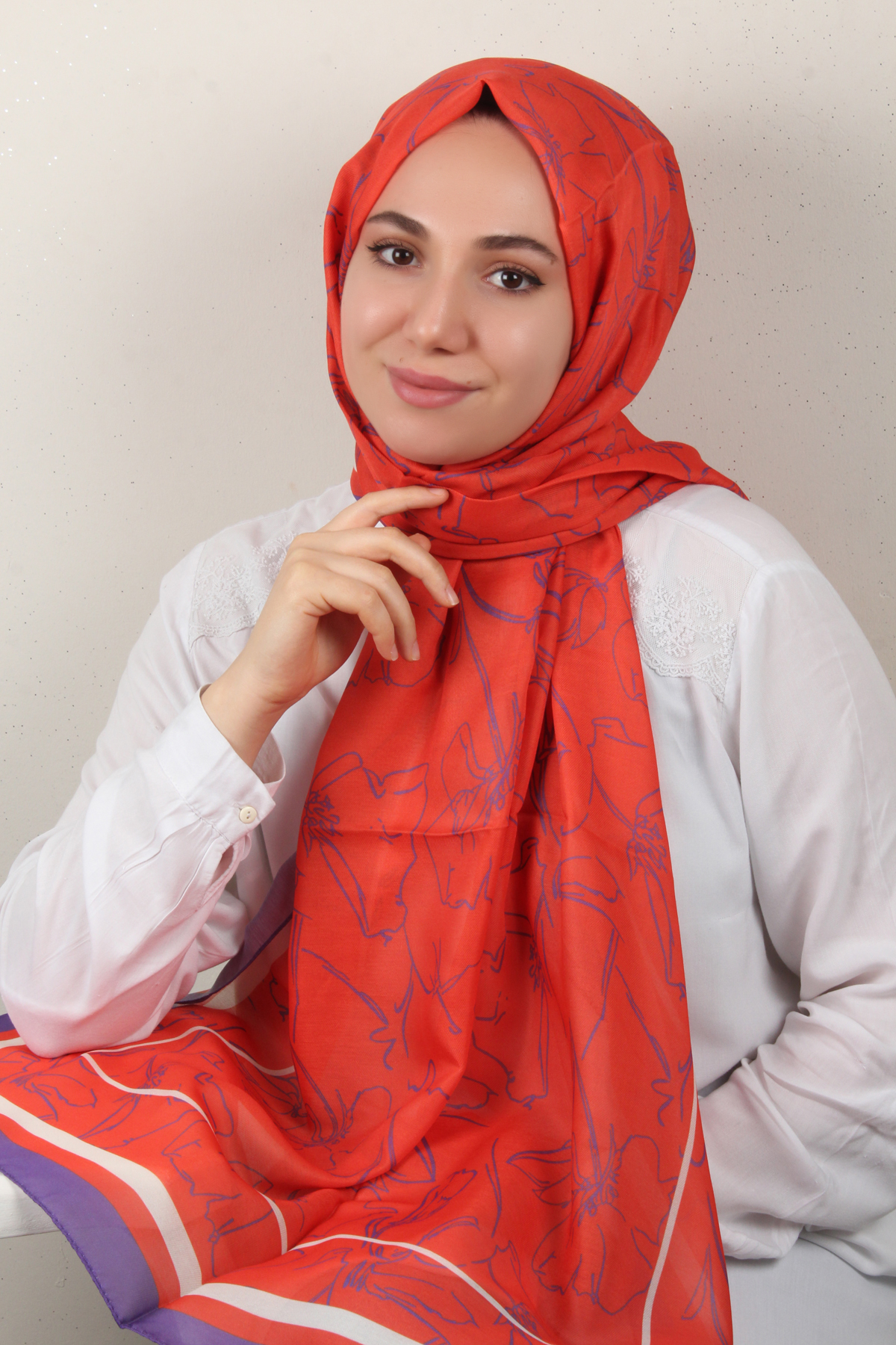 Soft Touch Şal 2777-8 Nar Çiçeği