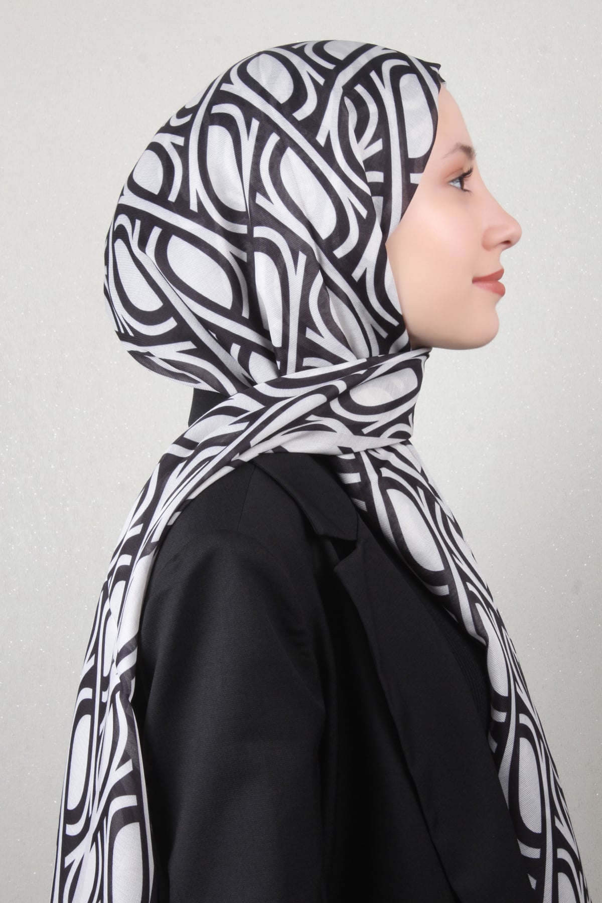 Soft Touch Şal 2778-19 Siyah-Beyaz