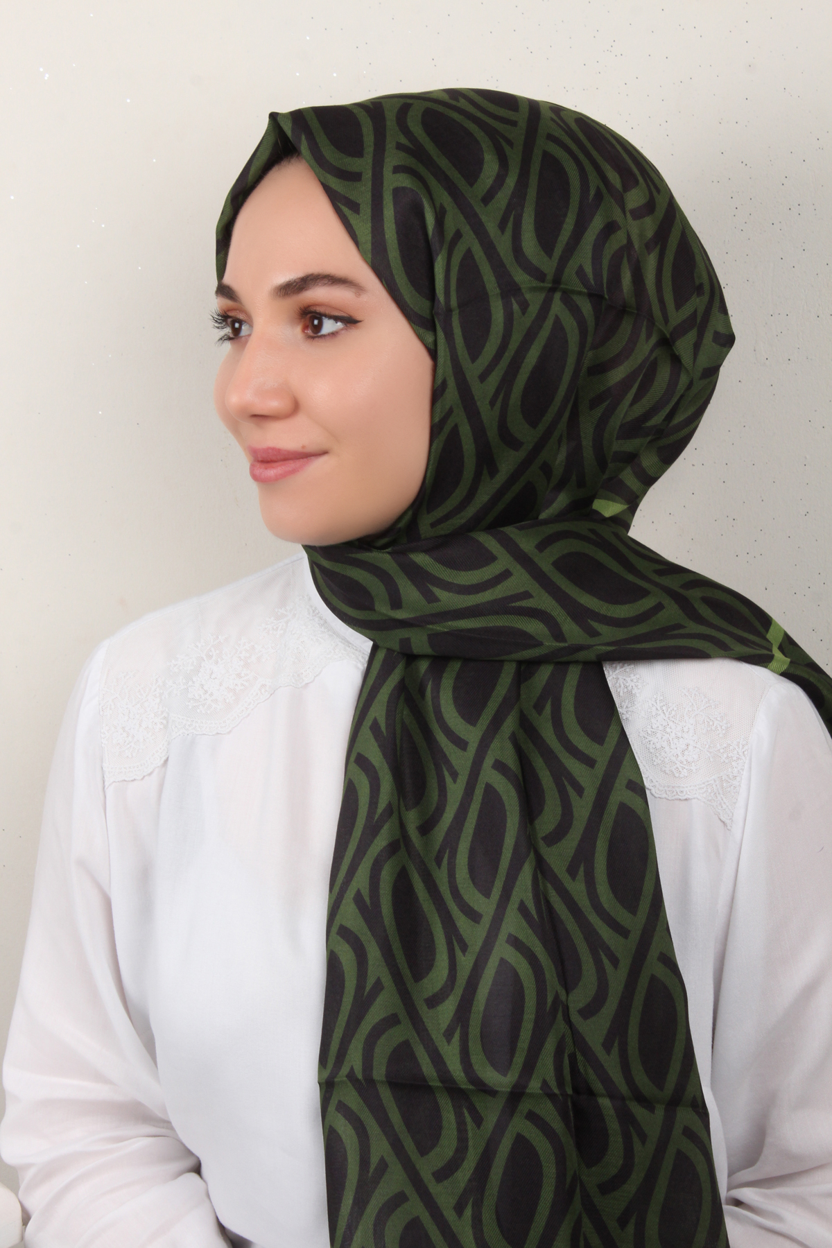 Soft Touch Şal 2778-9 Haki-Siyah