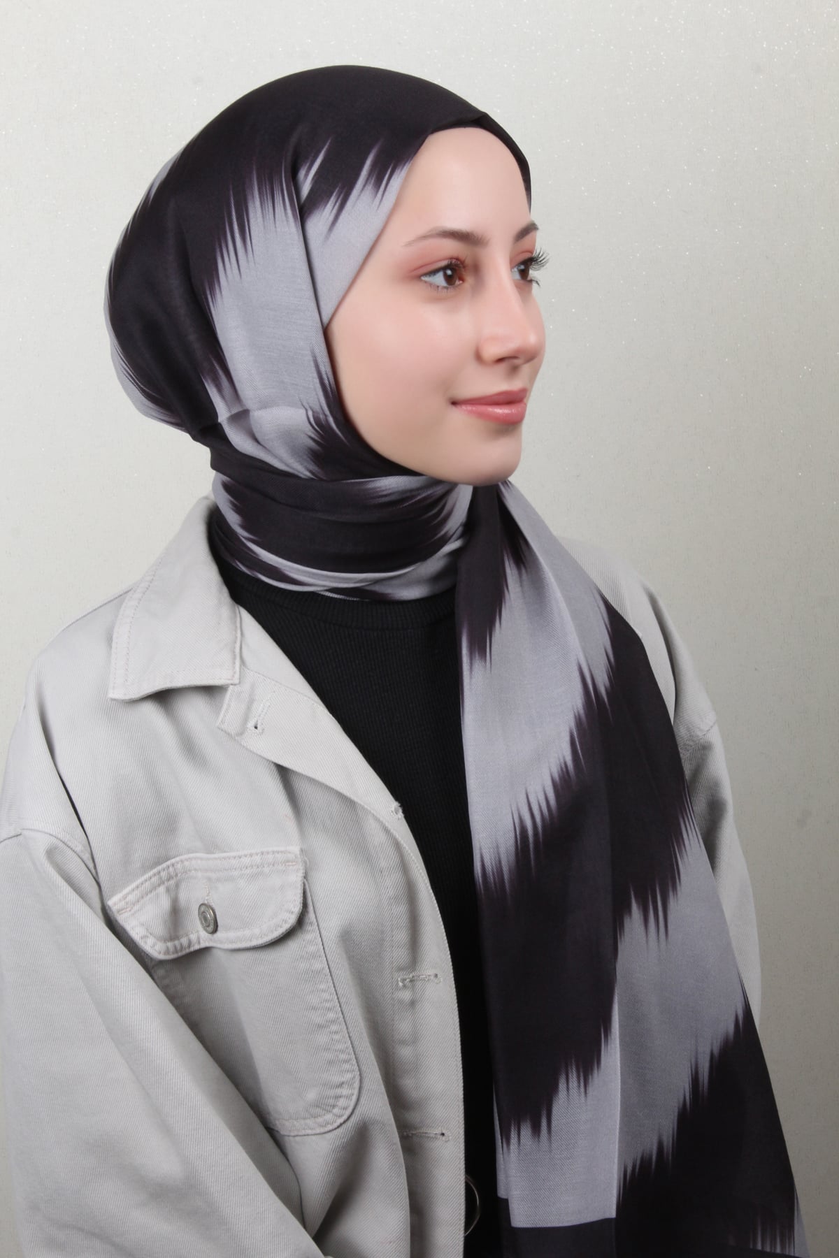 Soft Touch Şal 2779-10 Siyah-Gri