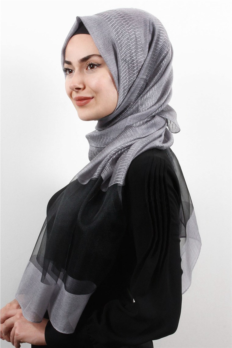 Style Tül Şal 1223-6 Gri