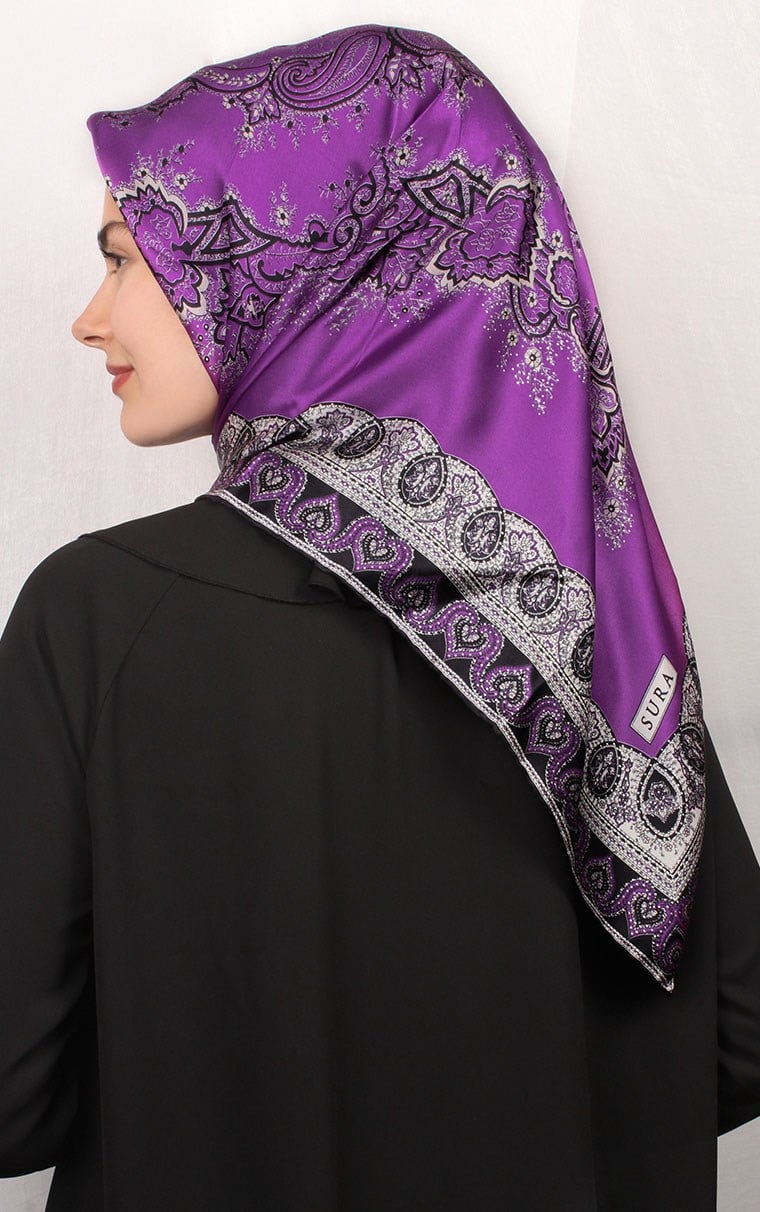 Sura Varaklı İpek Eşarp 4560-11