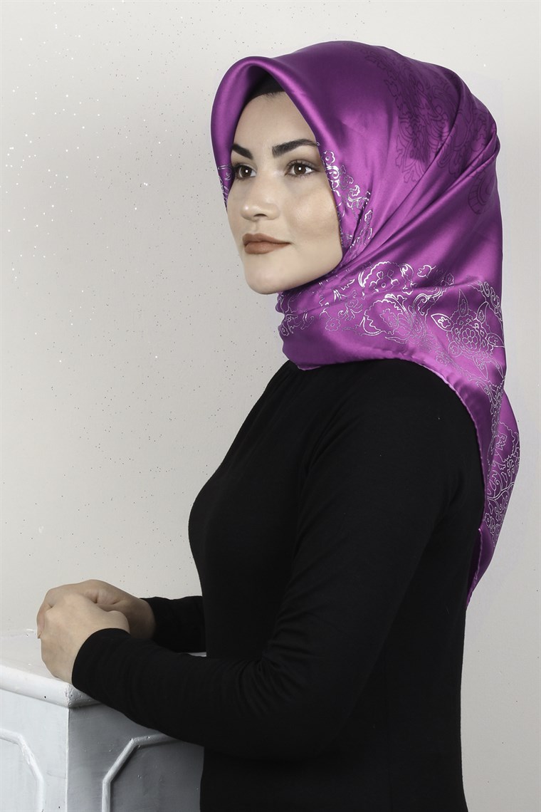 Sura Varaklı İpek Eşarp 4560-145