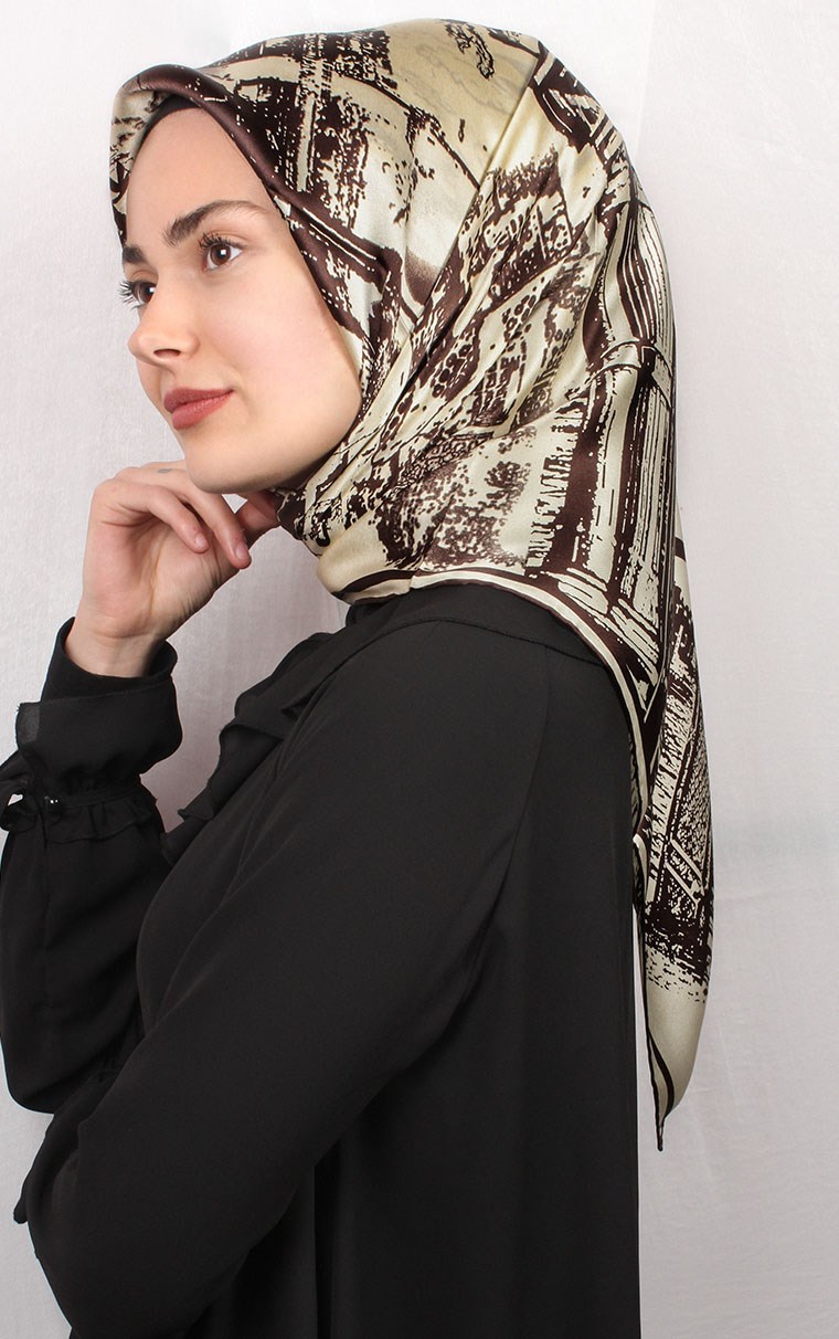 Sura Varaklı İpek Eşarp 4560-33