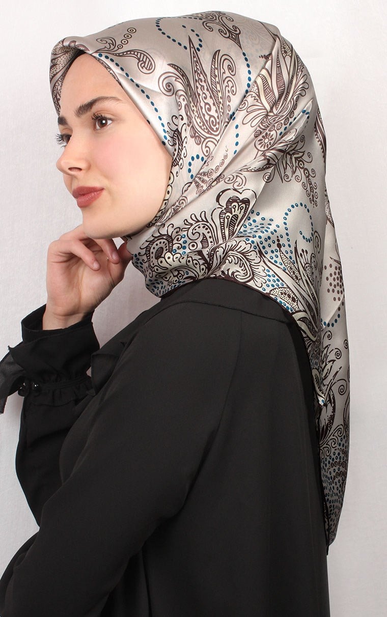 Sura Varaklı İpek Eşarp 4560-43