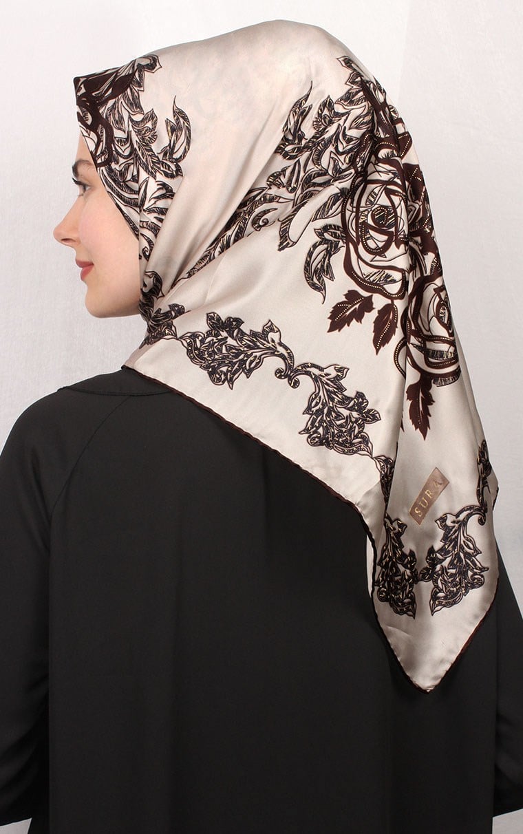 Sura Varaklı İpek Eşarp 4560-44