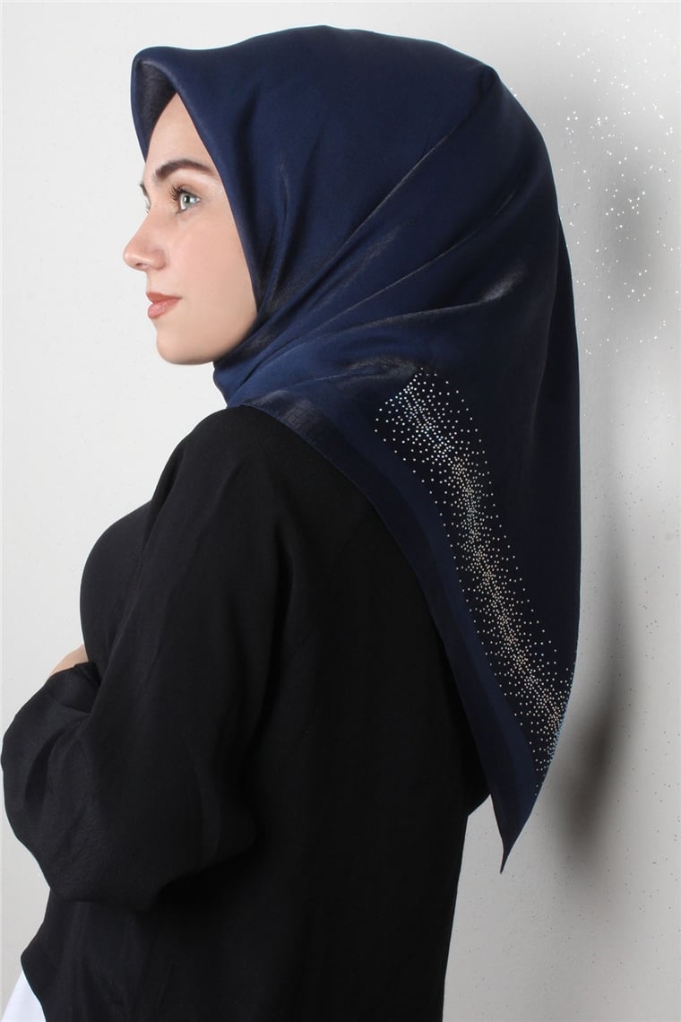 Taşlı Exclusive Eşarp 6000-12 Lacivert