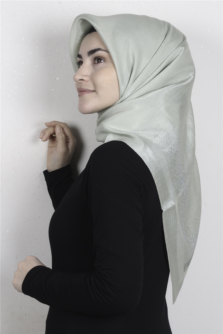 Taşlı Exclusive Eşarp 6000-16 Su Yeşili