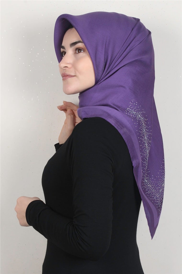 Taşlı Exclusive Eşarp 6000-20 Leylak