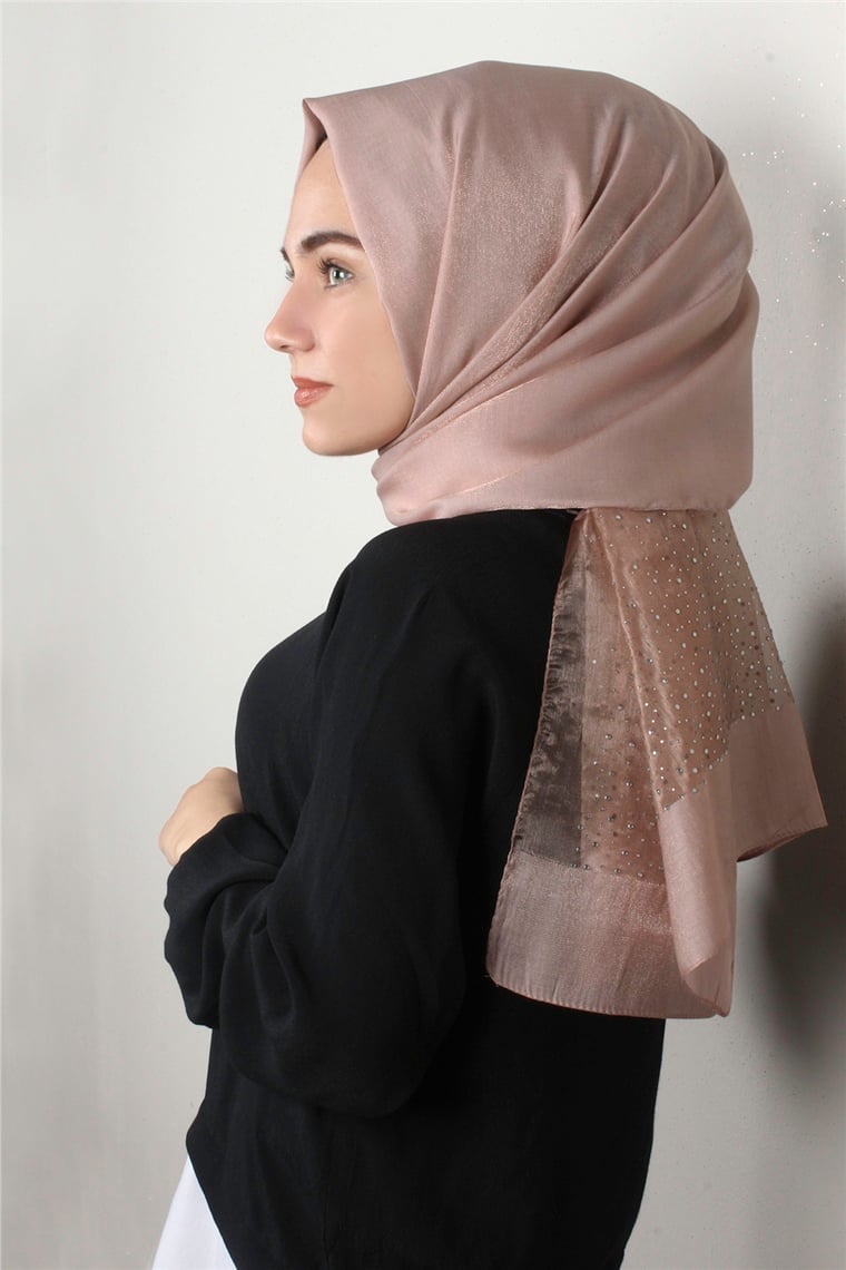 Taşlı Exclusive Şal 1606-1 Pudra
