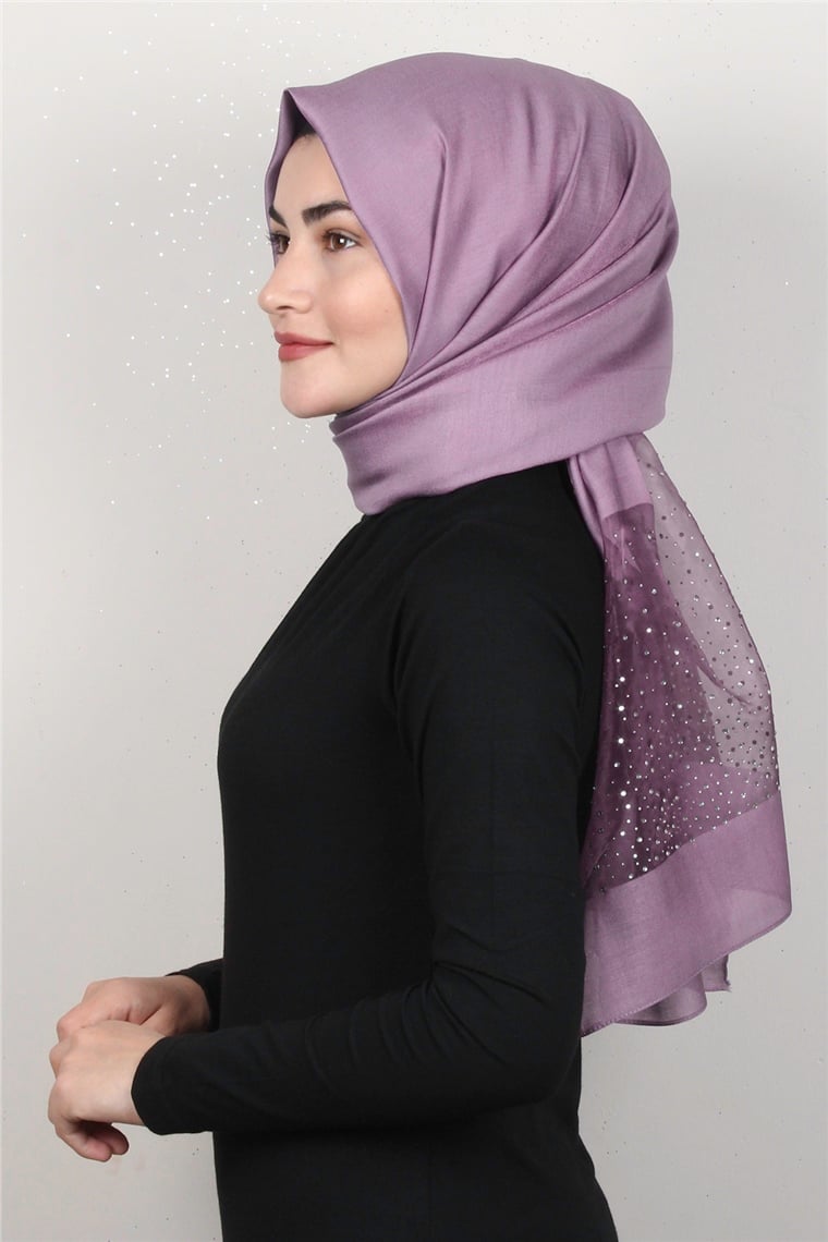 Taşlı Exclusive Şal 1606-23 Lila
