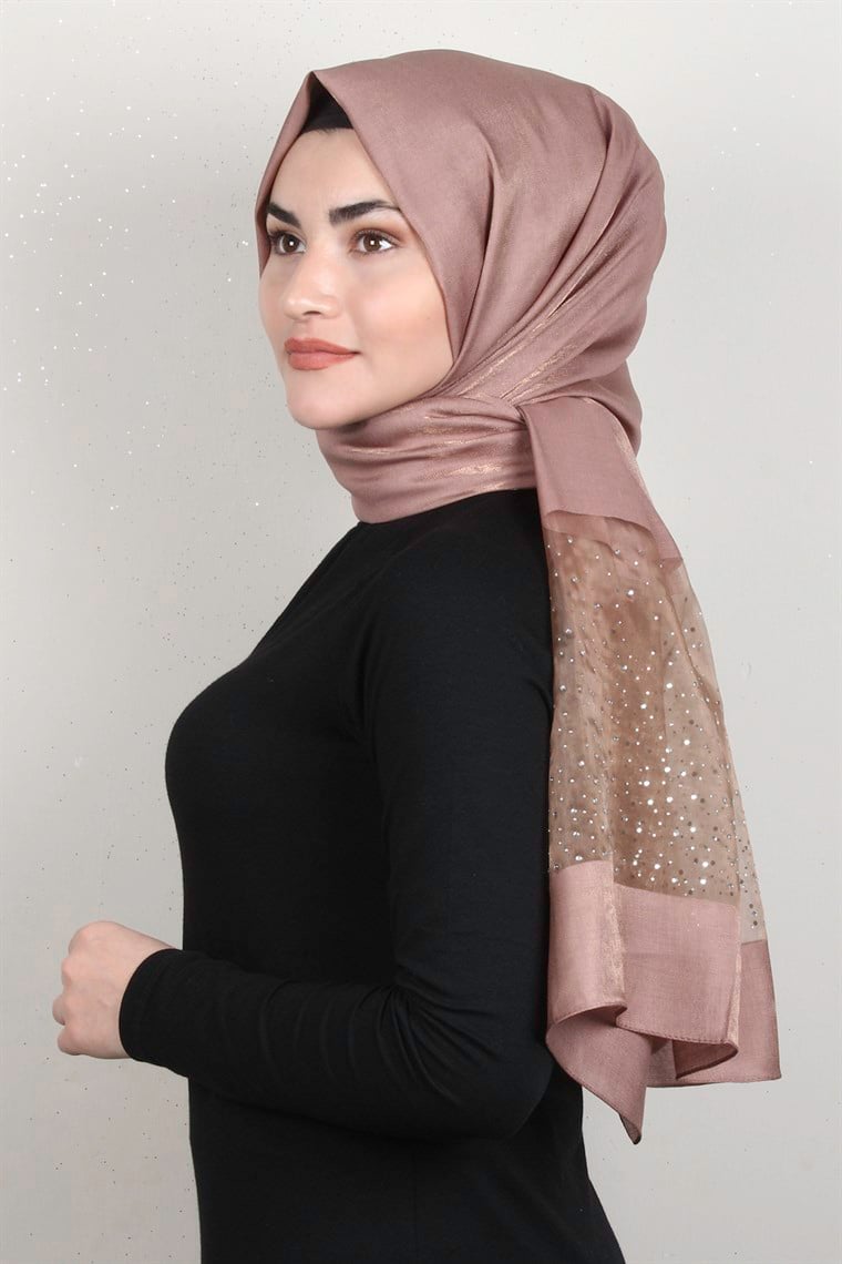 Taşlı Exclusive Şal 1606-24 Pudra