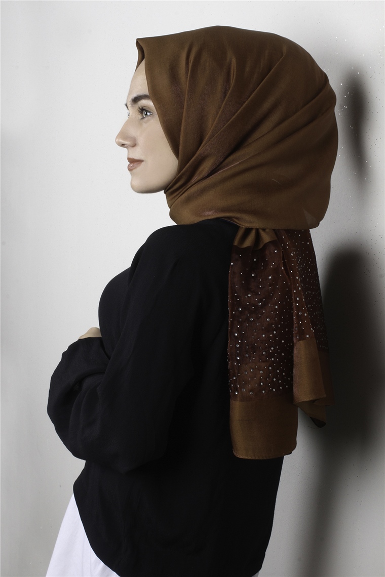 Taşlı Exclusive Şal 1606-8 Bakır