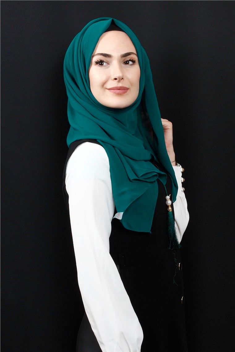 Tesettür Püsküllü Şal 1241-10