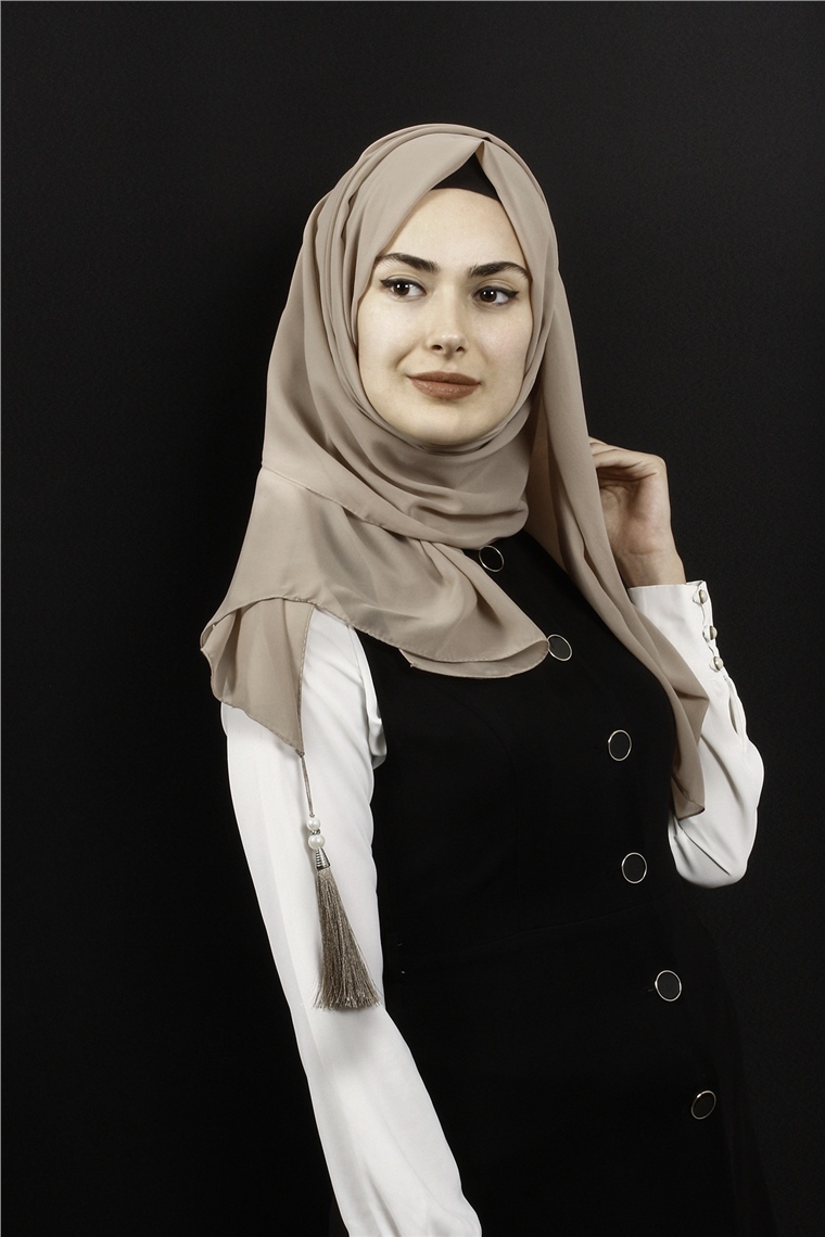 Tesettür Püsküllü Şal 1241-15