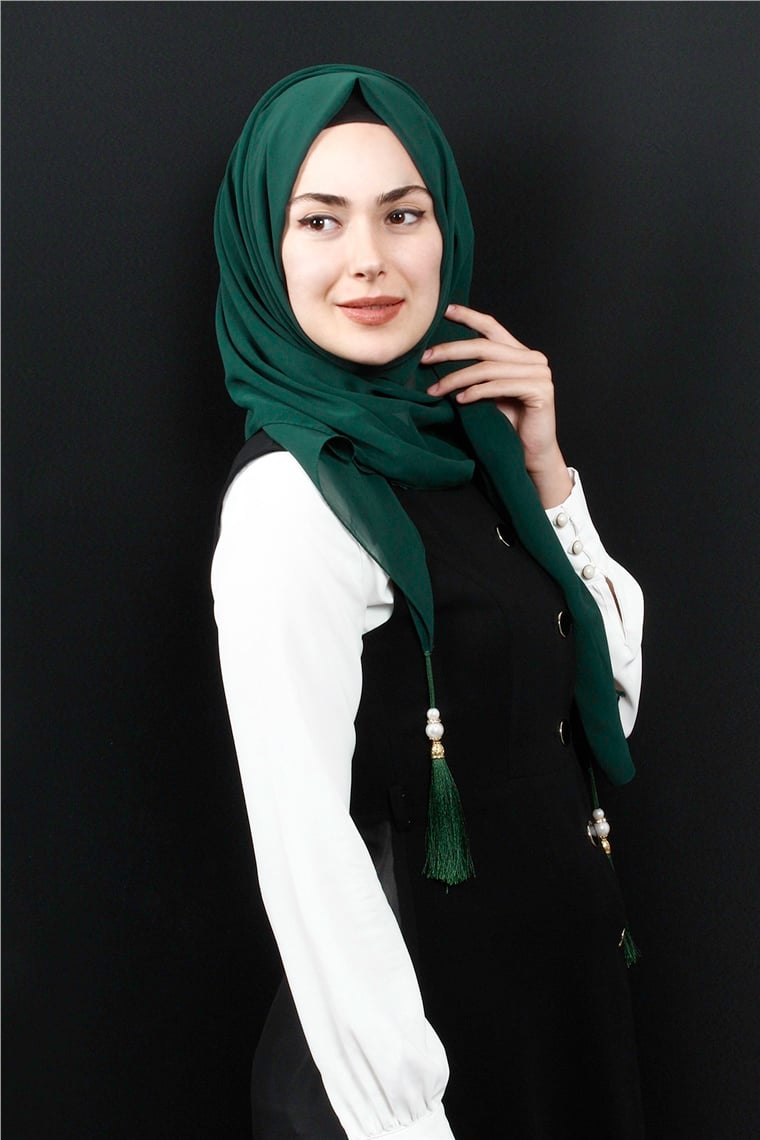 Tesettür Püsküllü Şal 1241-24