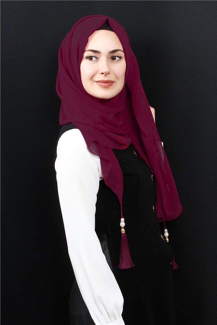 Tesettür Püsküllü Şal 1241-25