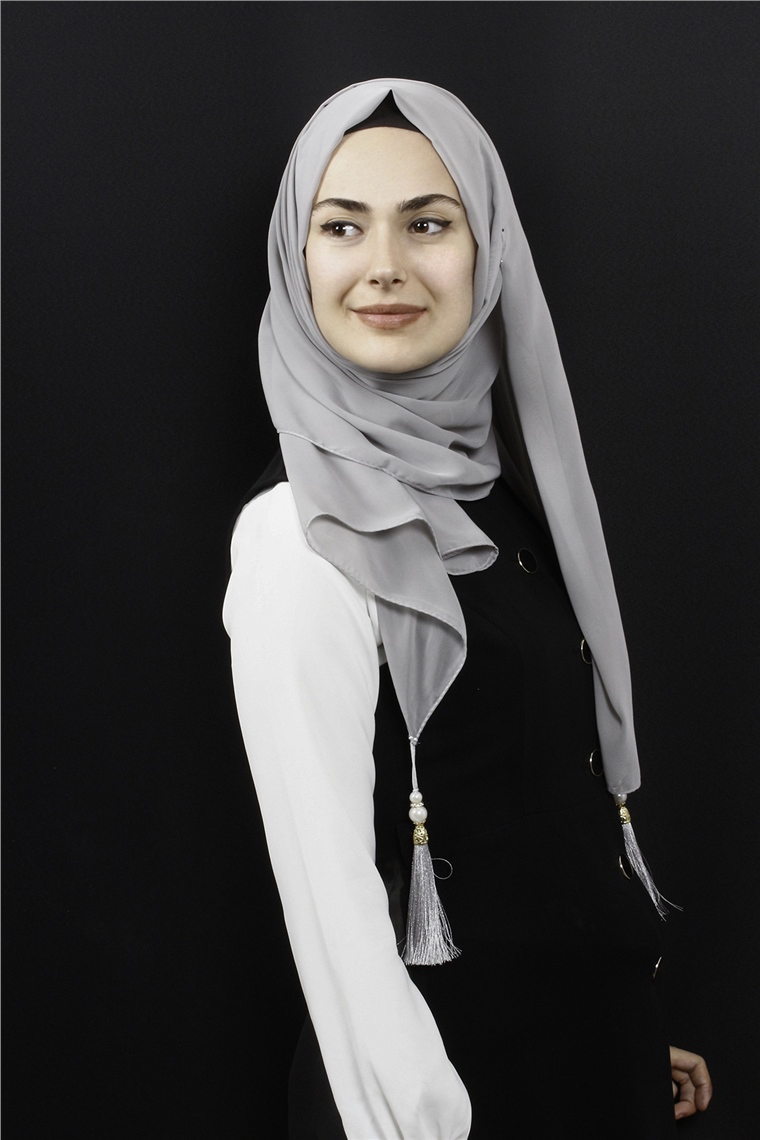 Tesettür Püsküllü Şal 1241-31
