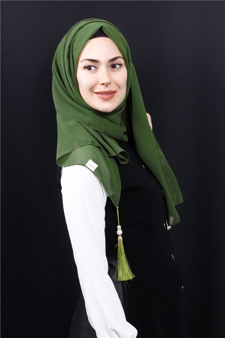 Tesettür Püsküllü Şal 1241-35