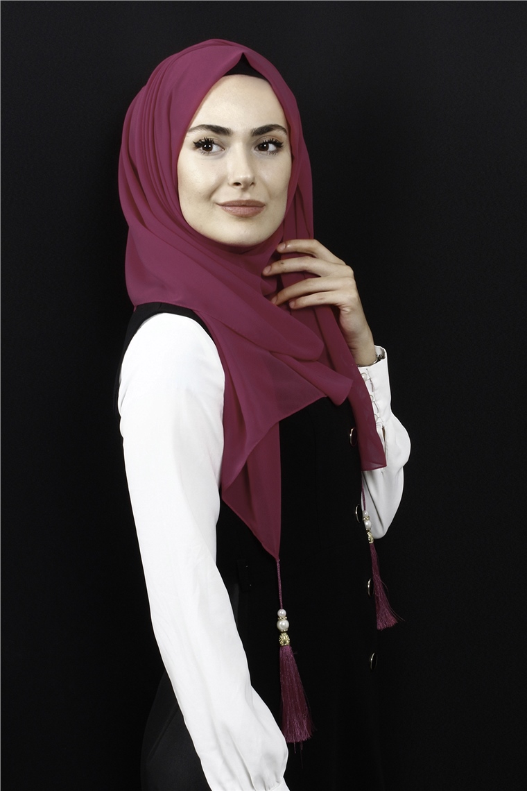 Tesettür Püsküllü Şal 1241-51