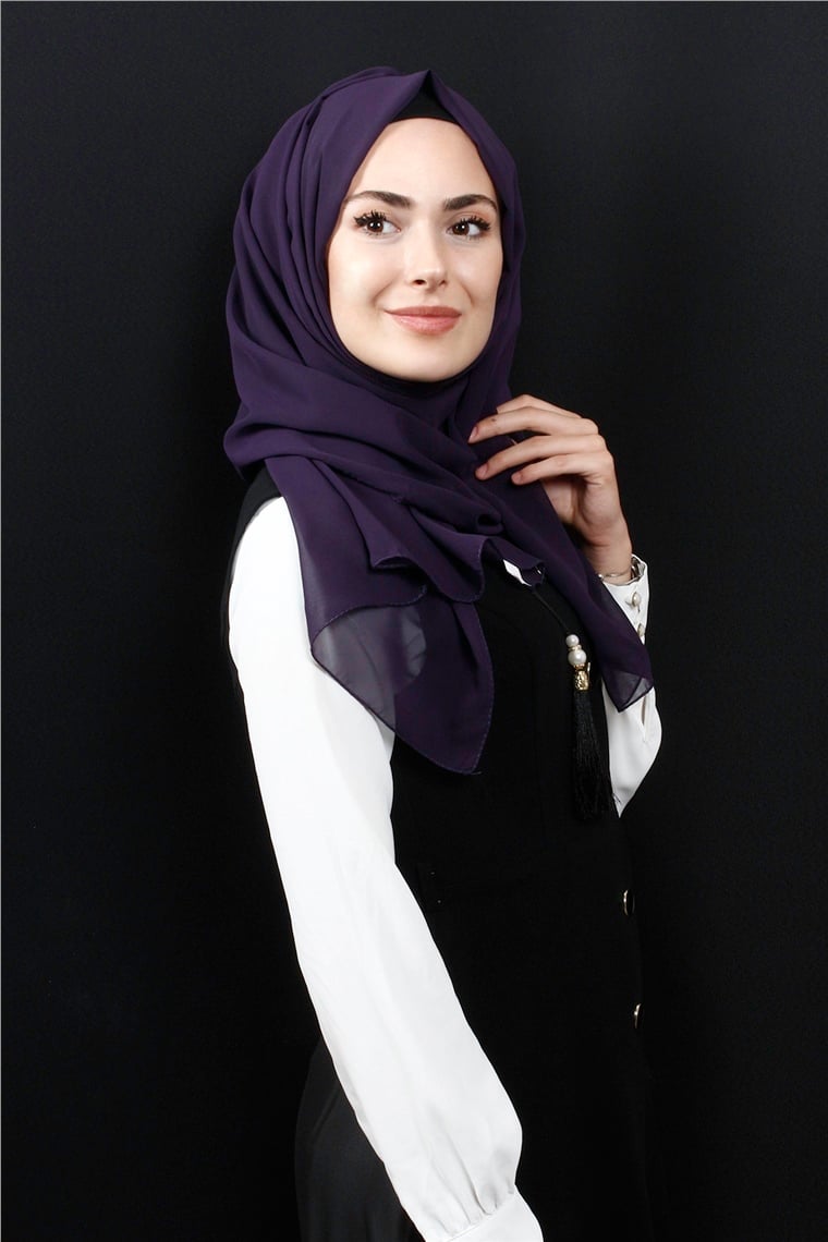 Tesettür Püsküllü Şal 1241-7