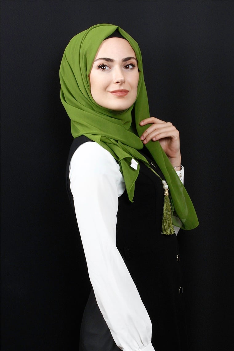 Tesettür Püsküllü Şal 1241-8