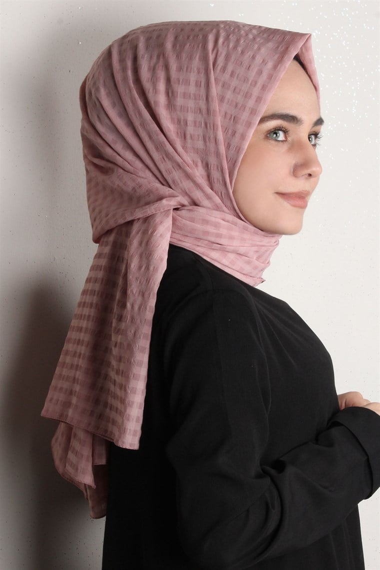 Trend Kare Desen Şal 1437-1 Pudra