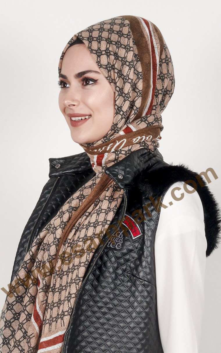 U.s Polo Assn Fileli Desenli Şal 146-3