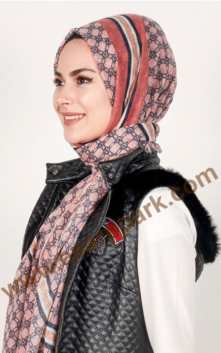 U.s Polo Assn Fileli Desenli Şal 146-4